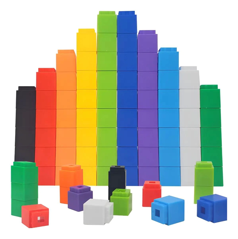 CUBOS CONECTORES MATEMATICOS 100 UNIDADES PARA APRENDIZAJE - 1