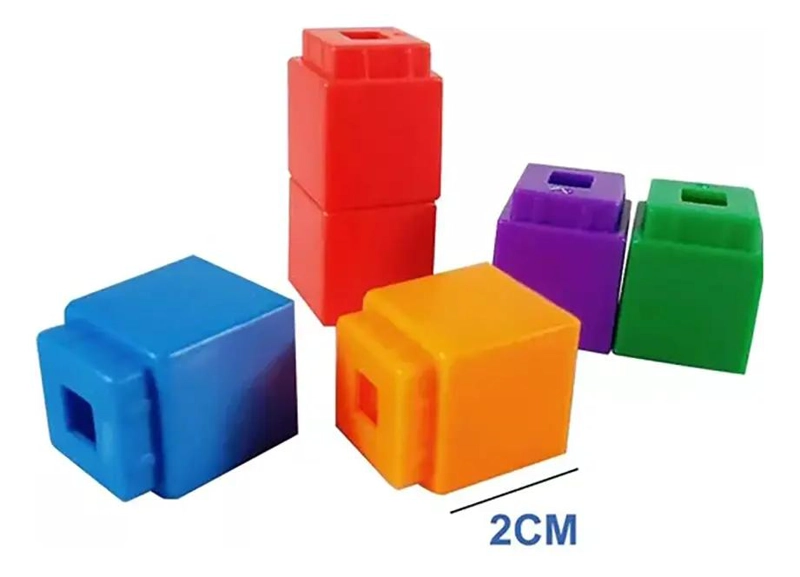 CUBOS CONECTORES MATEMATICOS 100 UNIDADES PARA APRENDIZAJE - 8