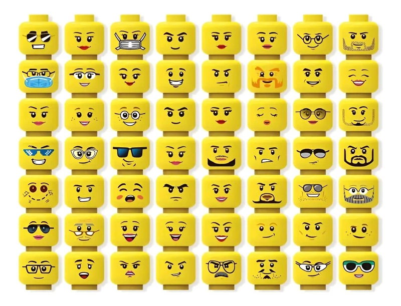 SET DE 56 CABEZAS DE MINIFIGURAS PARA BLOQUES ARMABLES - 1