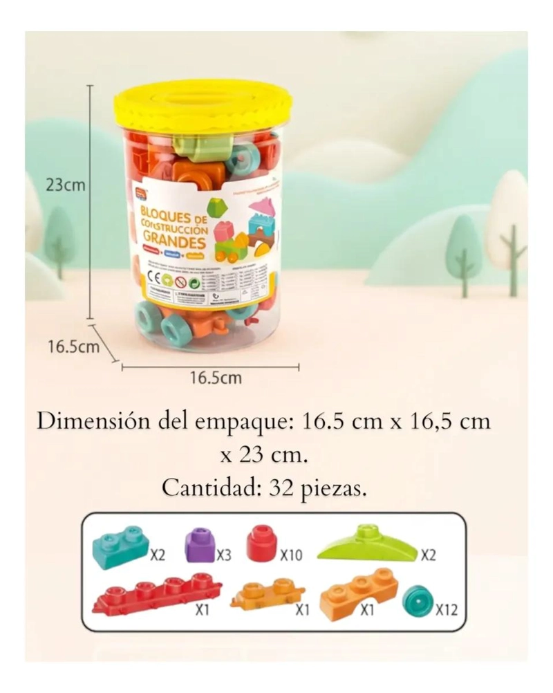 SET DE BLOQUES ARMABLES CON TREN Y 32 PIEZAS PARA NIÑOS - 2