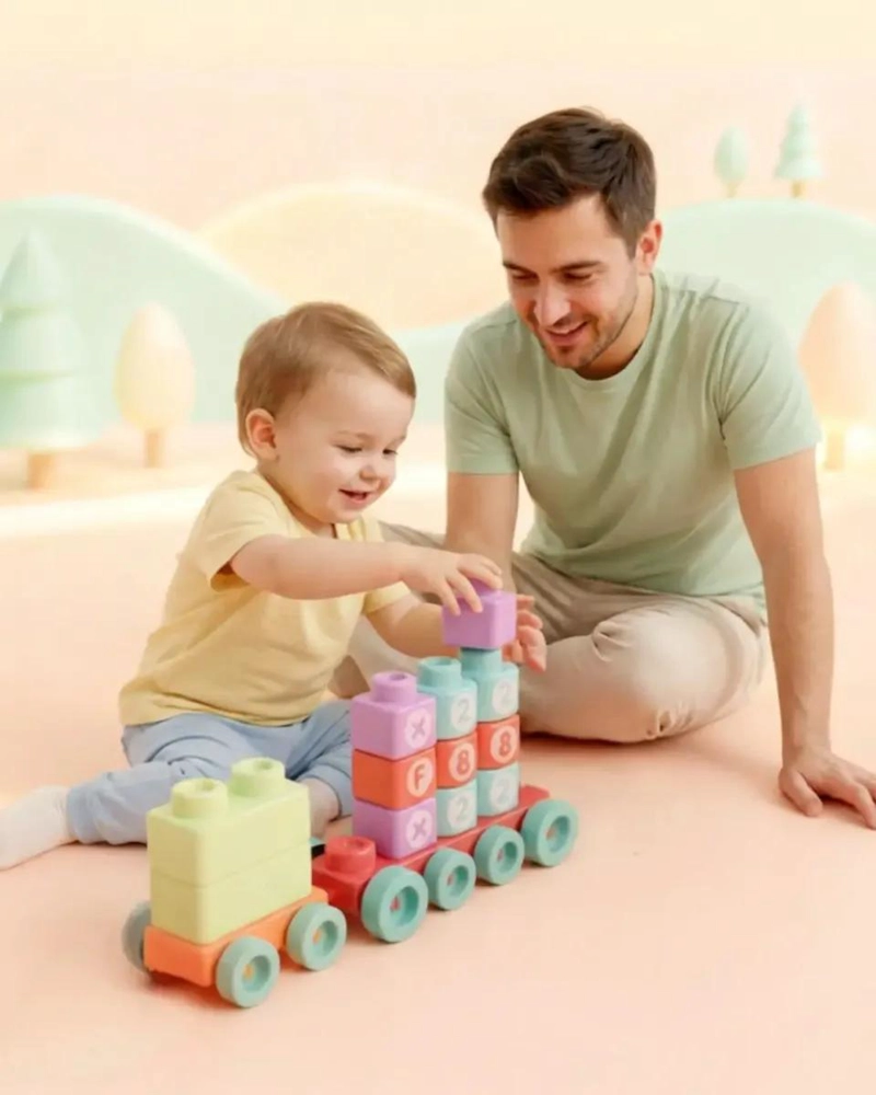SET DE BLOQUES ARMABLES CON TREN Y 32 PIEZAS PARA NIÑOS - 4