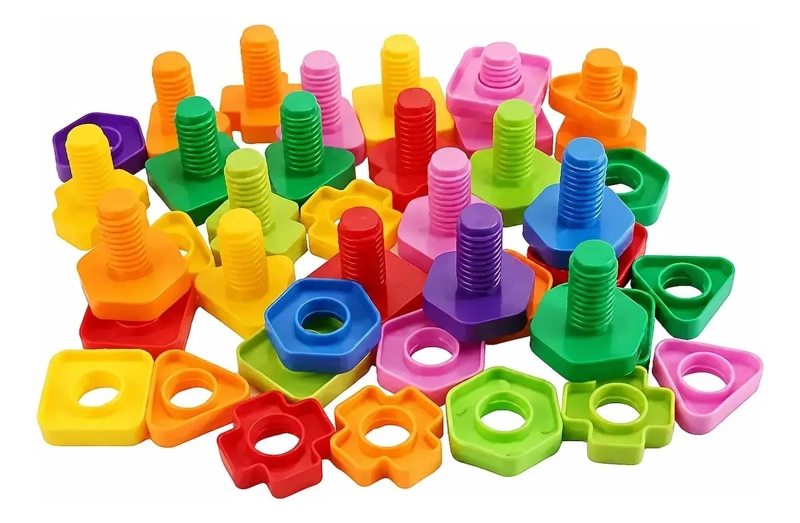 SET DE TUERCAS Y TORNILLOS DE COLORES PARA APRENDER JUGANDO - 1