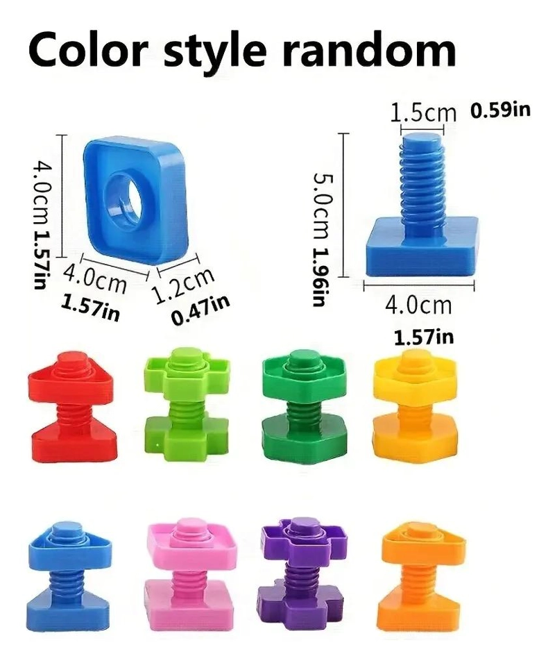 SET DE TUERCAS Y TORNILLOS DE COLORES PARA APRENDER JUGANDO - 4