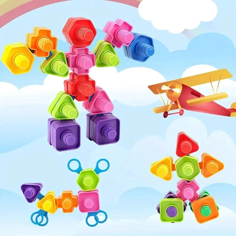 SET DE TUERCAS Y TORNILLOS DE COLORES PARA APRENDER JUGANDO - 5