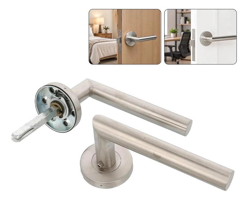 CERRADURA DE MANILLA DE ACERO INOXIDABLE PARA PUERTAS INTERIORES - 1