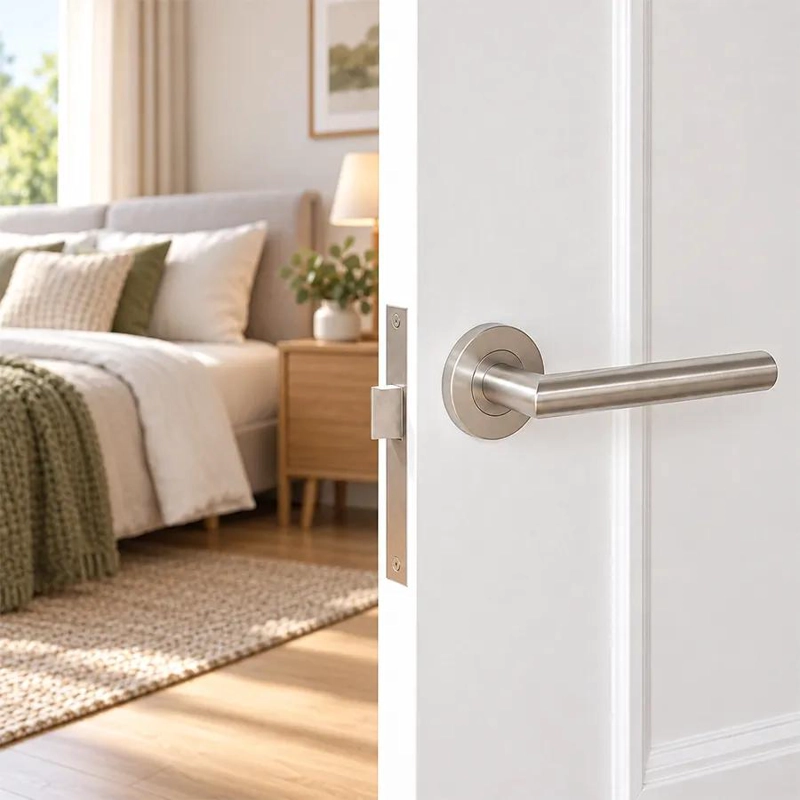 CERRADURA DE MANILLA DE ACERO INOXIDABLE PARA PUERTAS INTERIORES - 6