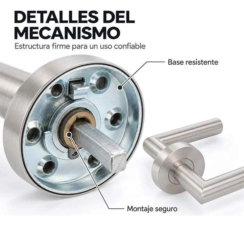 CERRADURA DE MANILLA DE ACERO INOXIDABLE PARA PUERTAS INTERIORES - 7