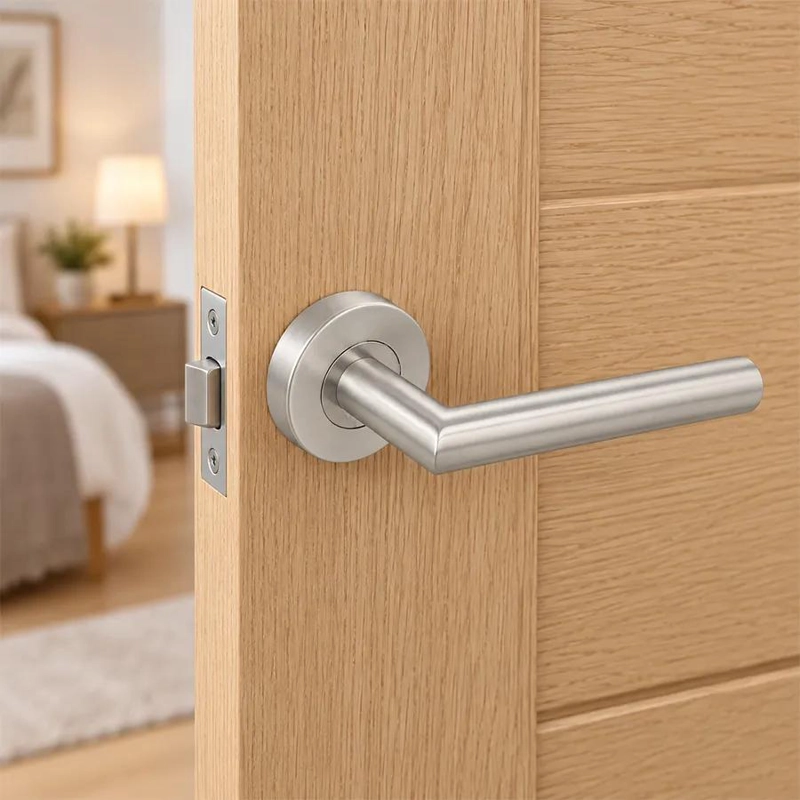 CERRADURA DE MANILLA DE ACERO INOXIDABLE PARA PUERTAS INTERIORES - 8