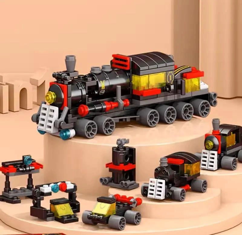BLOQUES DE CONSTRUCCION PARA ARMAR LOCOMOTORA CLASICA - 2