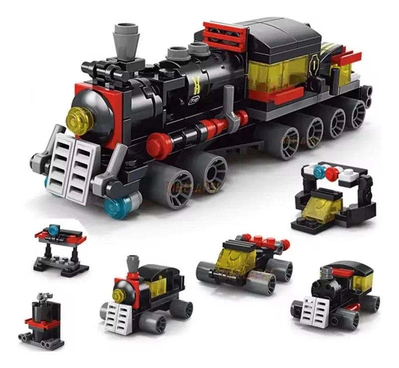 BLOQUES DE CONSTRUCCION PARA ARMAR LOCOMOTORA CLASICA - 6