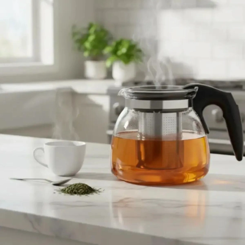 TETERA DE VIDRIO CON INFUSOR DE ACERO INOXIDABLE 1100 ML - 2