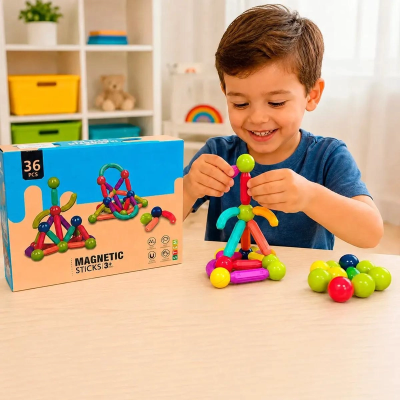 SET MAGNE TICO DE CONSTRUCCION 36 PIEZAS PARA APRENDIZAJE - 7