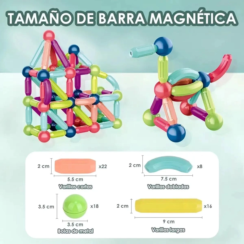 BLOQUES MAGNE TICOS PARA CONSTRUCCION 36 PIEZAS CREATIVAS - 5
