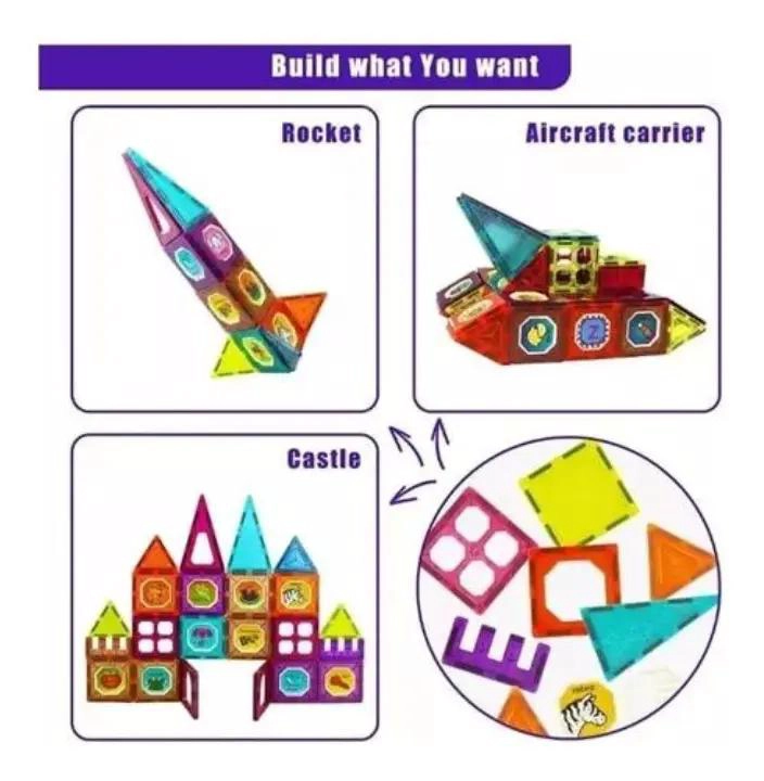 BLOQUES MAGNE TICOS DE CONSTRUCCION 32 PIEZAS PARA NIÑOS - 2