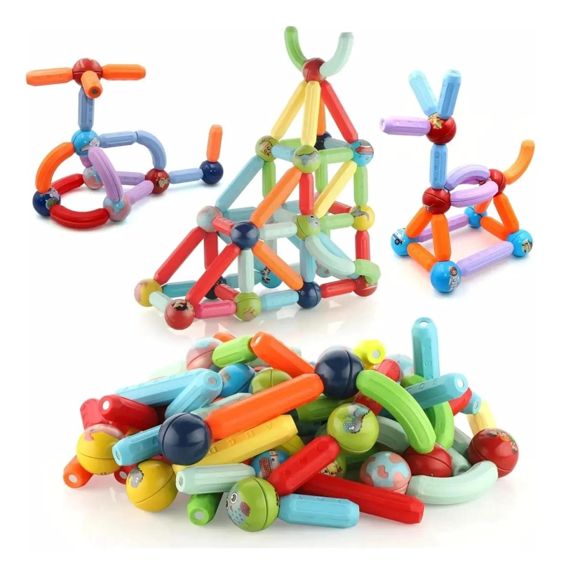 JUGUETE DIDACTICO DE BLOQUES MAGNE TICOS PARA NIÑOS - 1