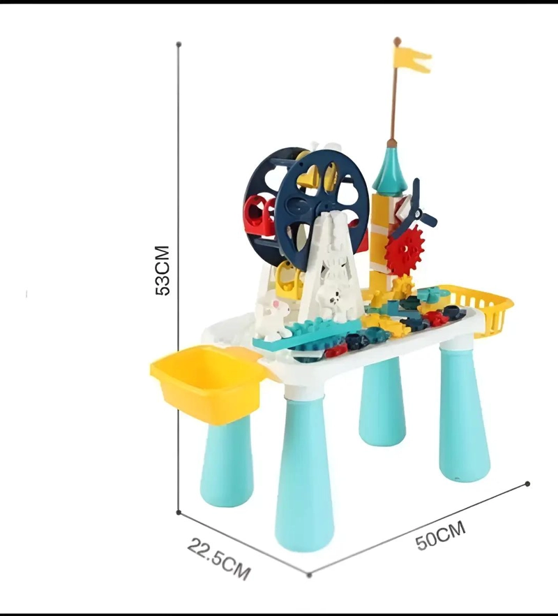 MESA DE BLOQUES DE CONSTRUCCION 96 PIEZAS PARA NIÑOS - 2