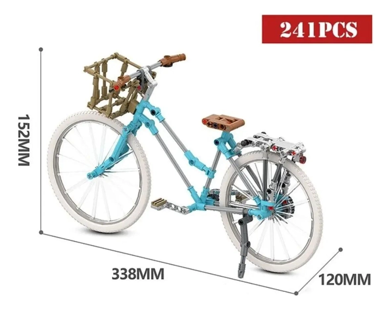 BICICLETA CELESTE ARMABLE CON CESTO DETALLES REALISTAS - 2