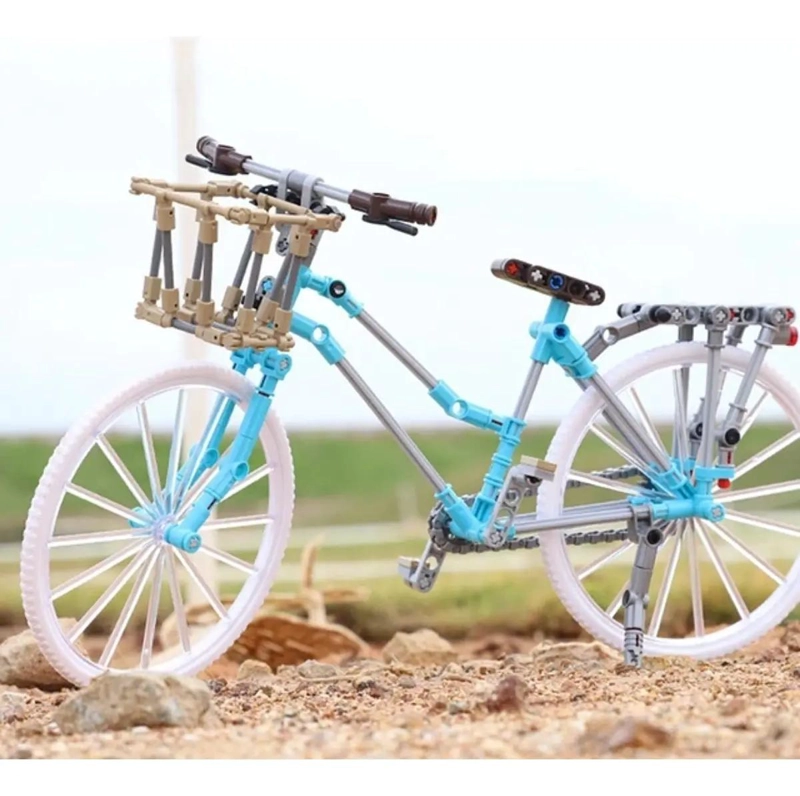 BICICLETA CELESTE ARMABLE CON CESTO DETALLES REALISTAS - 3