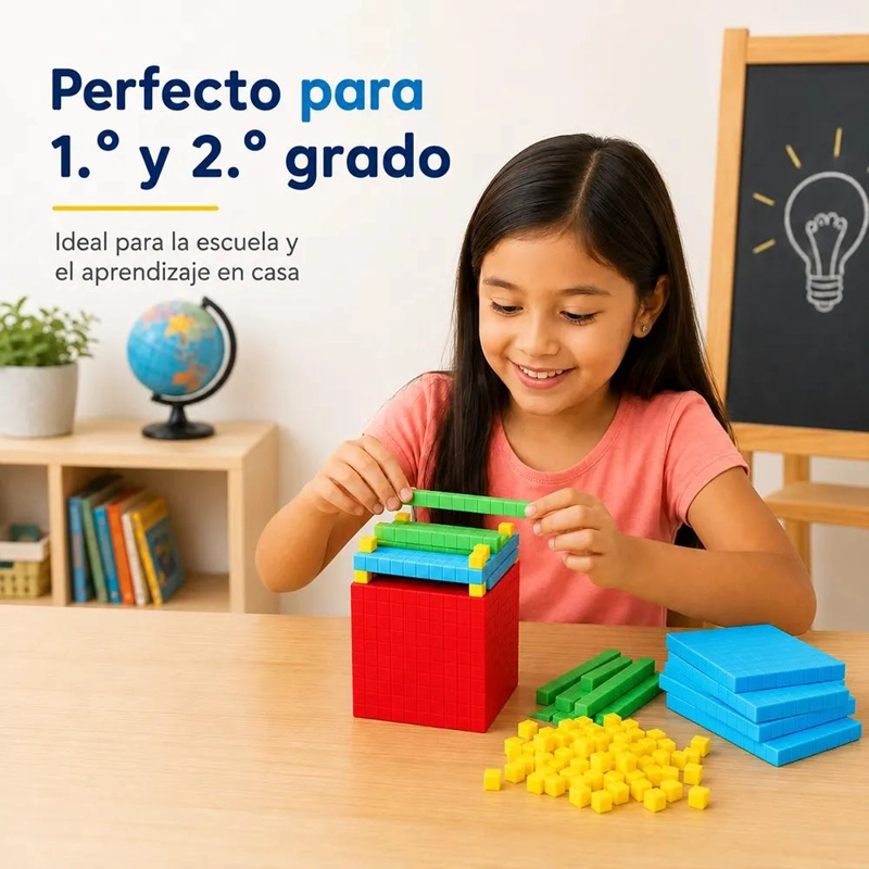 BLOQUES CONECTABLES MULTIBASE PARA APRENDIZAJE MATEMATICO 121 PIEZAS - 5