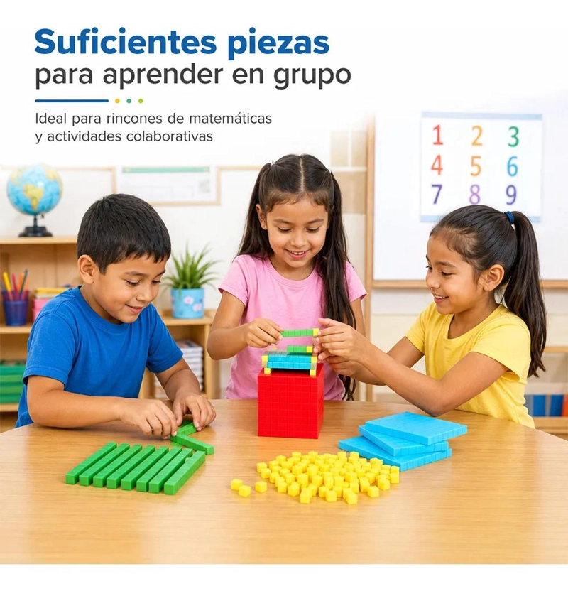 BLOQUES CONECTABLES MULTIBASE PARA APRENDIZAJE MATEMATICO 121 PIEZAS - 6