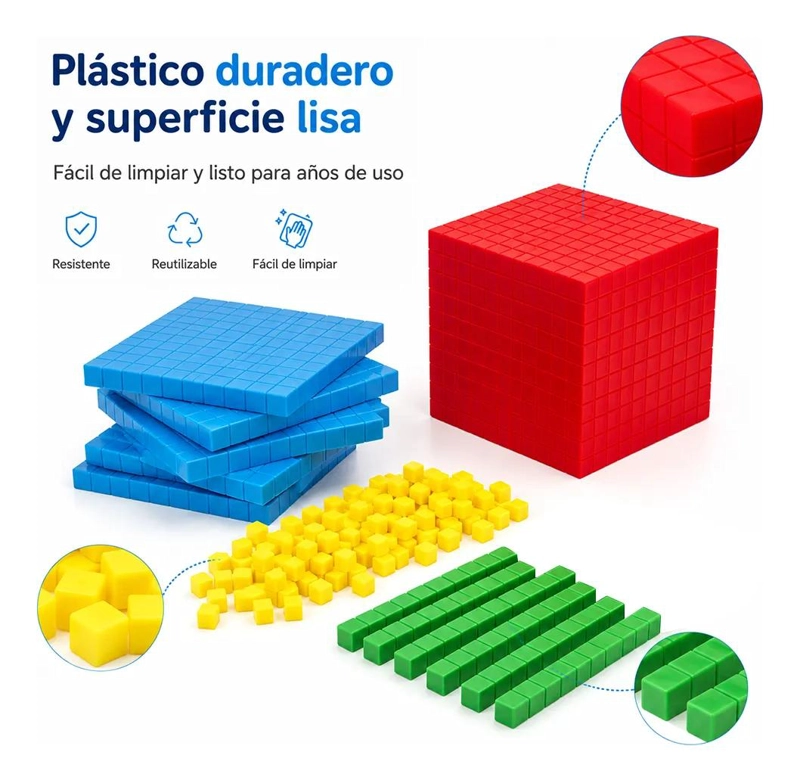 BLOQUES CONECTABLES MULTIBASE PARA APRENDIZAJE MATEMATICO 121 PIEZAS - 8