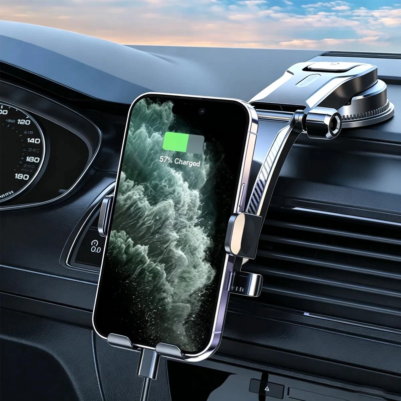 SOPORTE CELULAR AUTO CON VENTOSA FIRME Y ROTACION 360° - 7