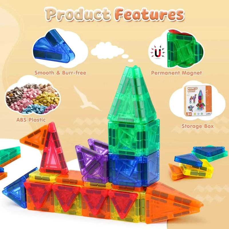 BLOQUES MAGNE TICOS DE CONSTRUCCION 60 PIEZAS PARA NIÑOS - 2