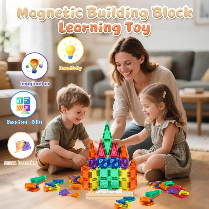 BLOQUES MAGNE TICOS DE CONSTRUCCION 60 PIEZAS PARA NIÑOS - 3