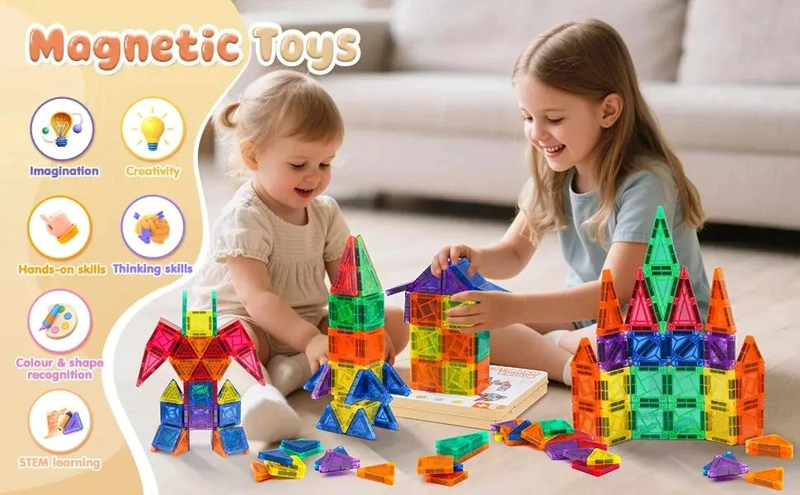 BLOQUES MAGNE TICOS DE CONSTRUCCION 60 PIEZAS PARA NIÑOS - 6