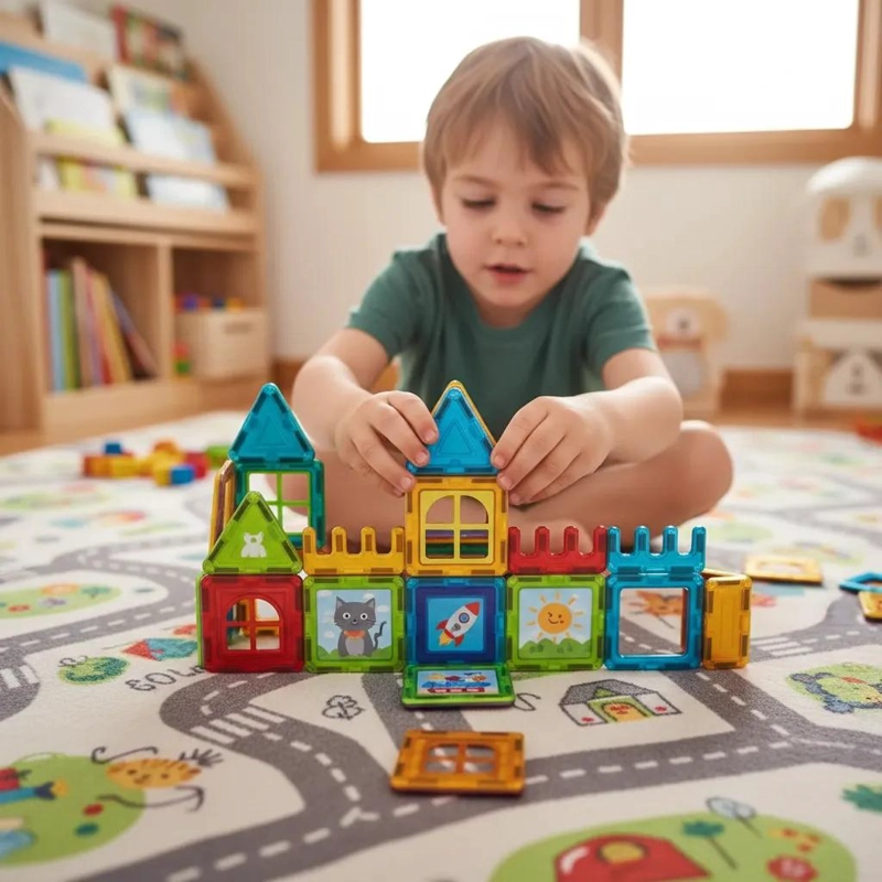 SET DE BLOQUES MAGNE TICOS DE CONSTRUCCION 20 PIEZAS PARA NIÑOS - 2