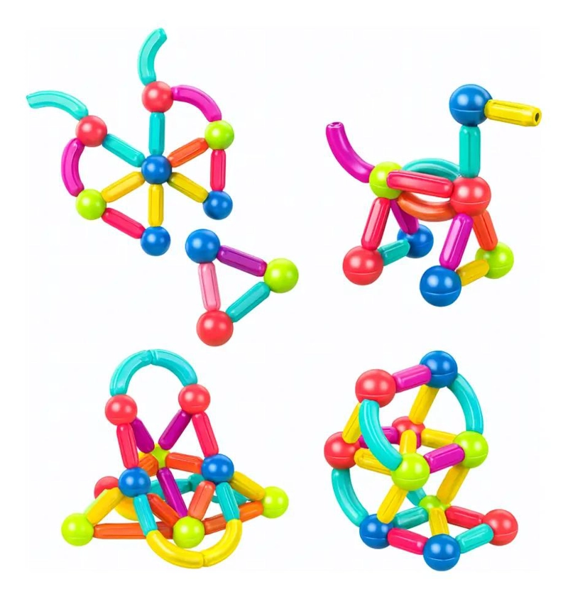 JUEGO DIDACTICO DE CONSTRUCCION MAGNE TICA 46 PIEZAS - 1