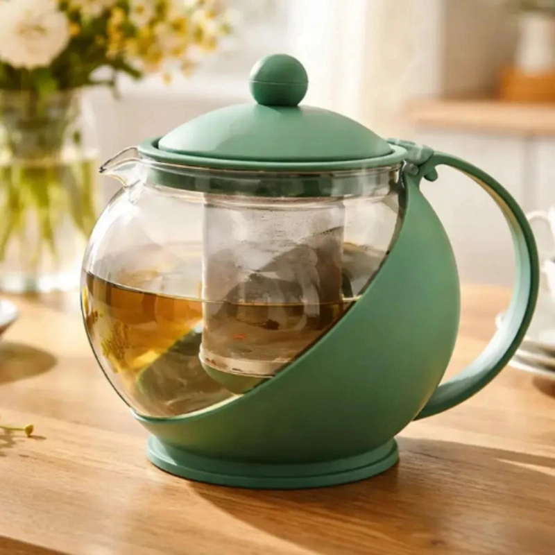 TETERA DE VIDRIO CON INFUSOR DE ACERO INOXIDABLE 1250 ML - 1