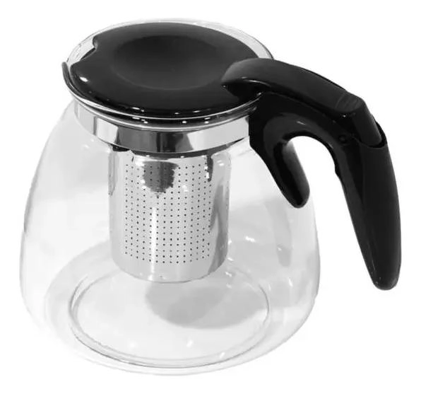TETERA DE VIDRIO CON DIFUSOR DE 1.5 LITROS COLOR NEGRO - 1