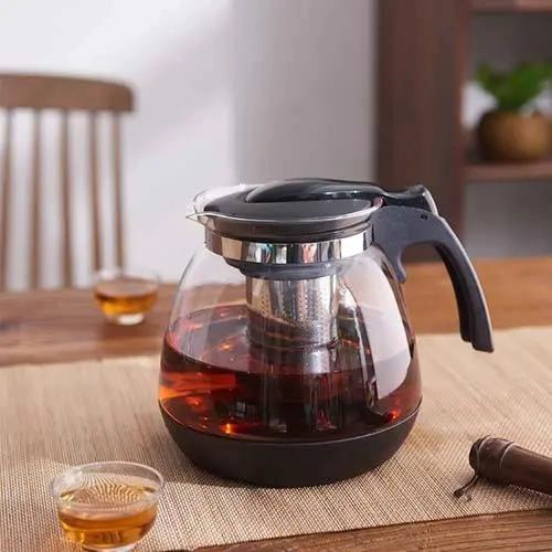 TETERA DE VIDRIO CON DIFUSOR DE 1.5 LITROS COLOR NEGRO - 2