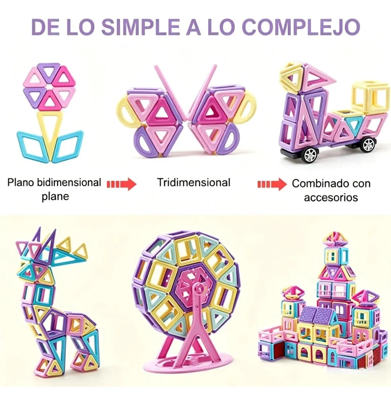 BLOQUES MAGNE TICOS DE CONSTRUCCION DIDACTICOS PARA NIÑOS - 5