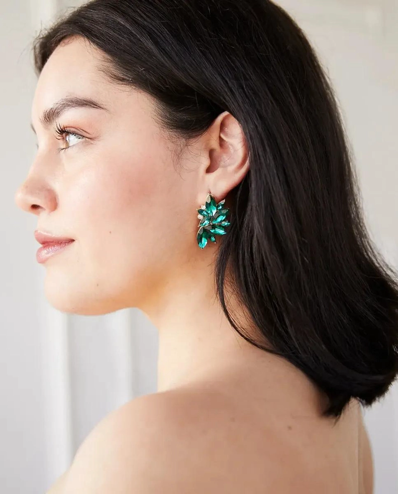AROS ELEGANTES CON CIRCONES ROSADOS Y STRASS - 2