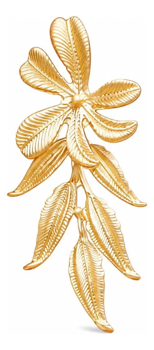 AROS DORADOS CON DISEÑO FLORAL Y CAIDA ELEGANTE - 1