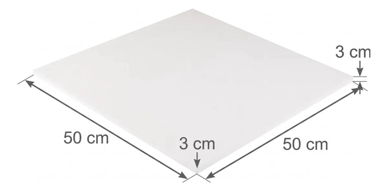 PLANCHA DE PLUMAVIT DE ALTA DENSIDAD 50X50X3 CM - 2