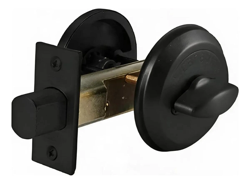 CERROJO DE SEGURIDAD CON LLAVE Y MANILLA EN COLOR NEGRO - 1