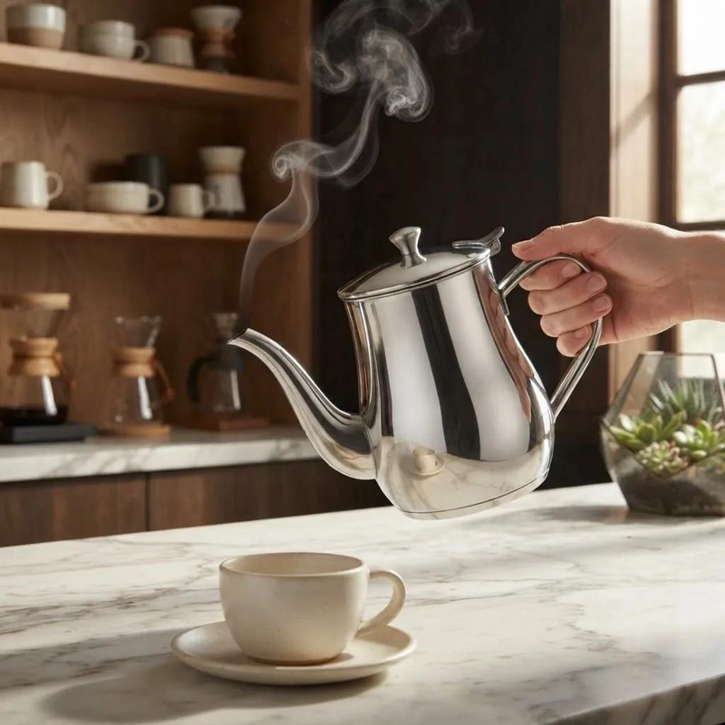 TETERA DE ACERO INOXIDABLE CON TAPA 1.42 L PARA COCINA - 1