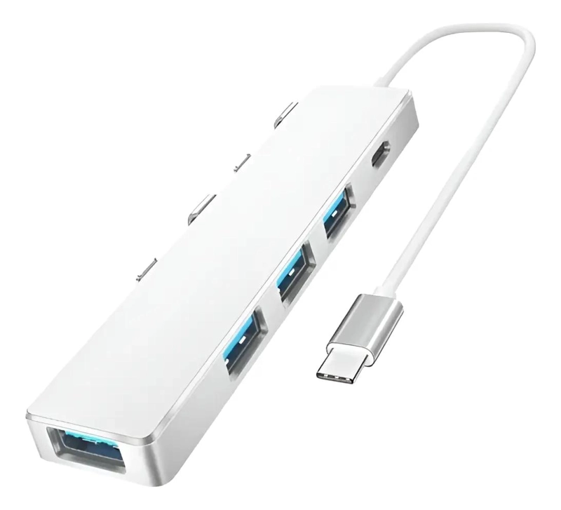 ADAPTADOR HUB USB TIPO C CON 5 PUERTOS PARA CONEXION RAPIDA - 1
