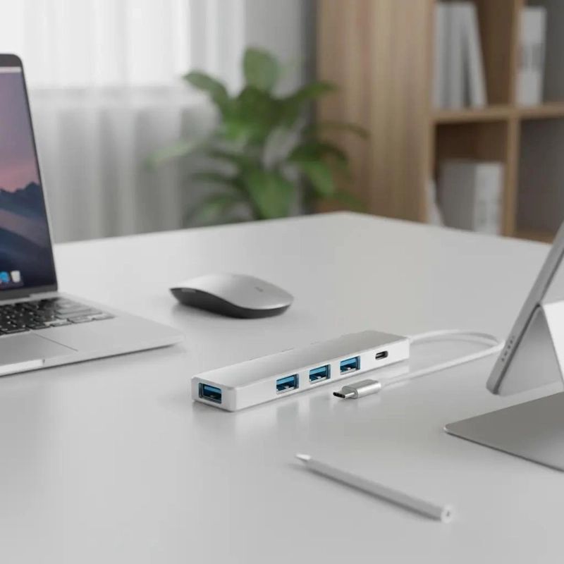 ADAPTADOR HUB USB TIPO C CON 5 PUERTOS PARA CONEXION RAPIDA - 4
