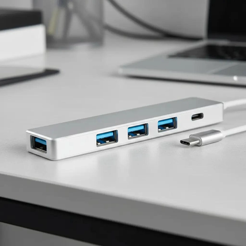 ADAPTADOR HUB USB TIPO C CON 5 PUERTOS PARA CONEXION RAPIDA - 6