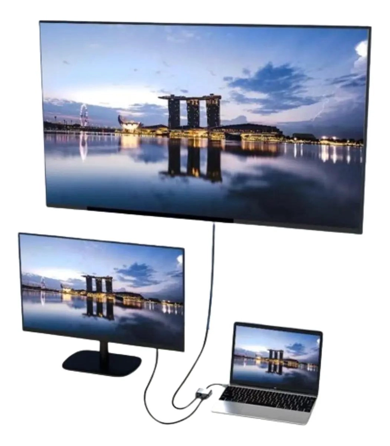 HUB USB TIPO C 4 EN 1 CON HDMI 4K Y VGA - 4