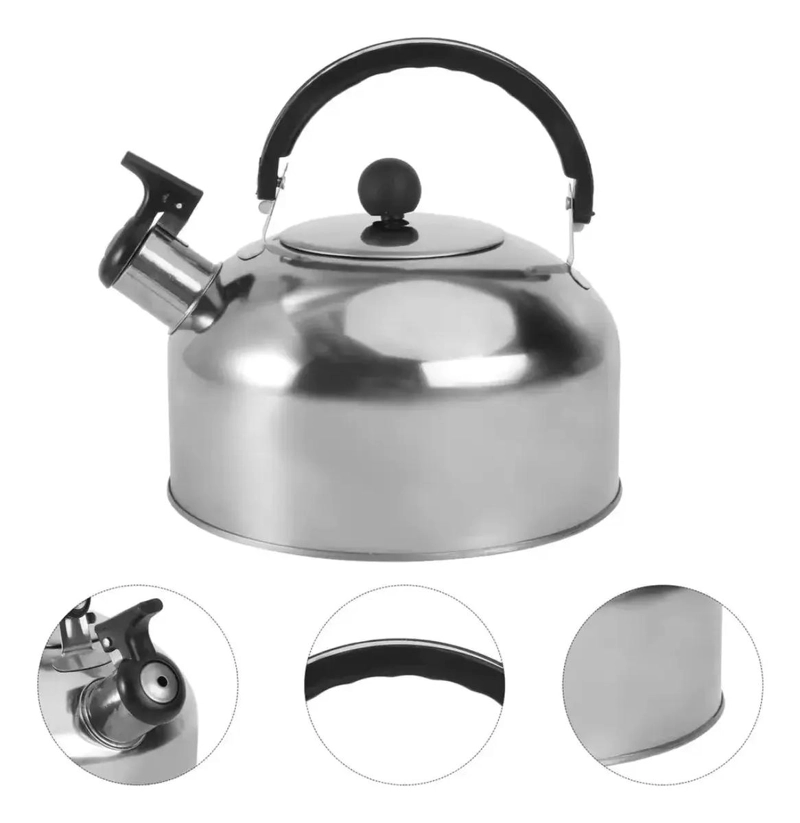 TETERA DE ACERO INOXIDABLE CON SILBATO Y DISEÑO ELEGANTE - 2