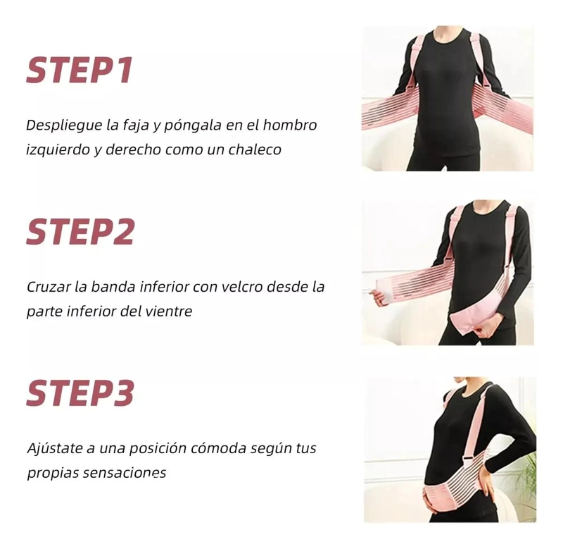 FAJA DE SOPORTE PRENATAL AJUSTABLE PARA EMBARAZO - 3