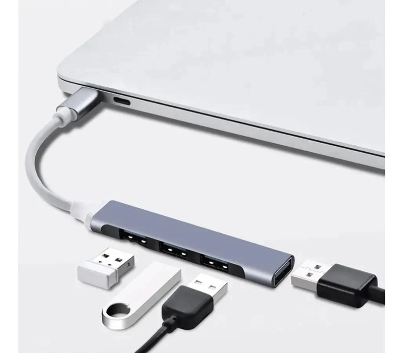 ADAPTADOR USB HUB TIPO C CON 4 PUERTOS 3.0 - 2