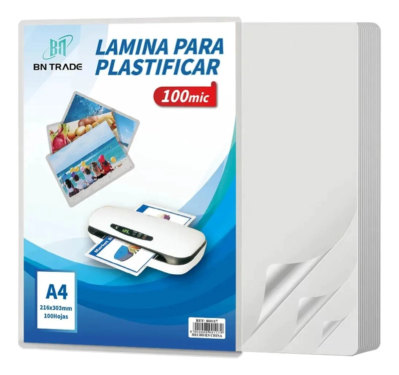 LAMINAS PARA PLASTIFICAR 100 HOJAS 100 MICRONES TAMAÑOS A3 A4 A5 - 1