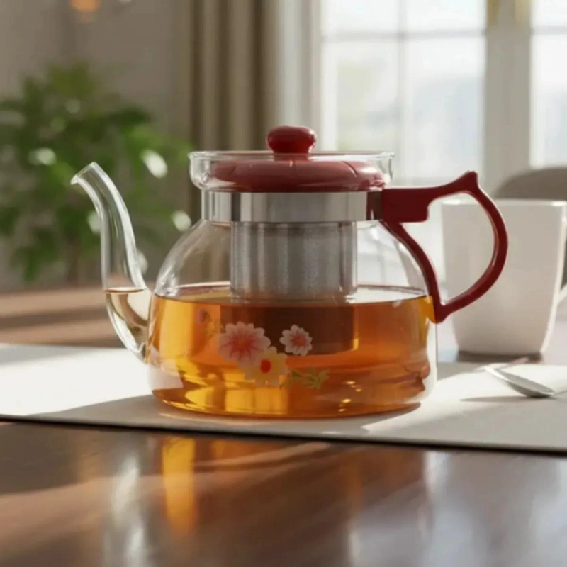 TETERA DE VIDRIO CON INFUSOR DE 1500 ML PARA INFUSIONES - 1