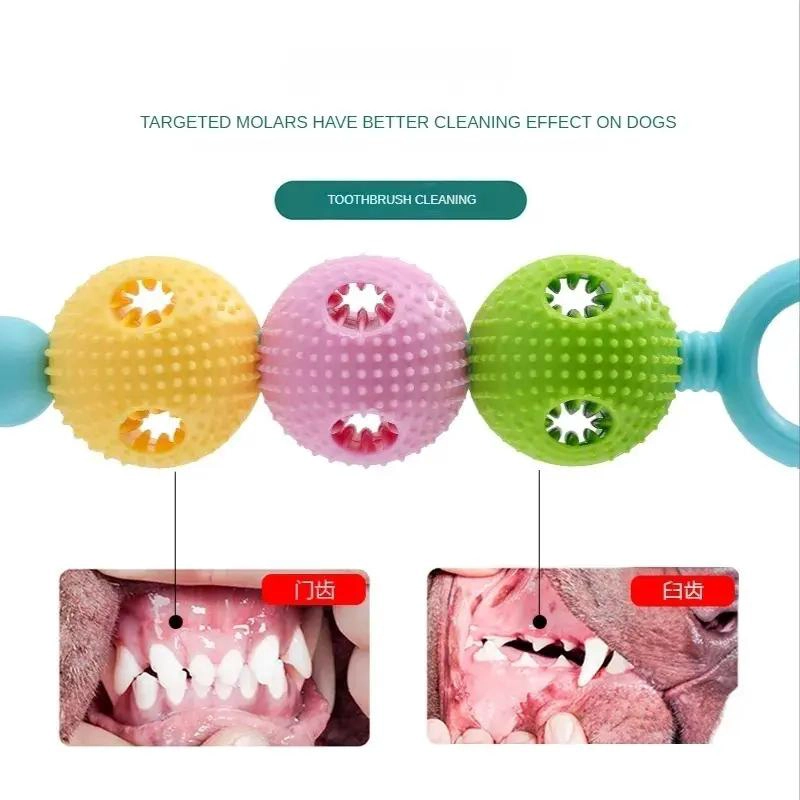 JUGUETE DISPENSADOR PARA MASCOTAS CON SUPERFICIE LIMPIA DIENTES - 5